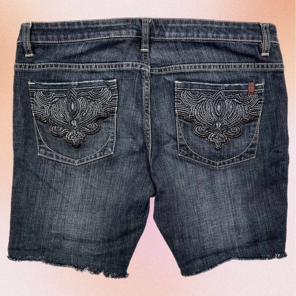 Buffalo David Bitton Other - David Bitton Buffalo Jeans Peak 32 Gray/Black Distressed Denim Shorts Jorts Y2K